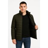 Zenvia Erkek Bomber Mont Su Itici Kapitone Astarlı Fermuarlı Cepli Ceket - Haki - Standart - Renkli