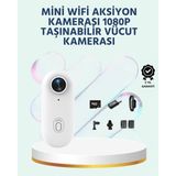 Zenvia Geniş Açı Lensli Wifi Spor ve Vlog Kamerası - Açık Beyaz