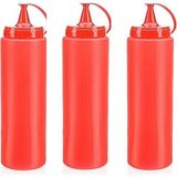 Zenvia Ketçap Şişesi - 1000ML Dev Boy Kırmızı 3 Adet ZNV-EVVN3263 - Renkli