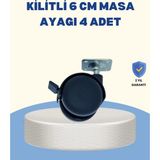 Zenvia Kilitli Mobilya Tekerleği 6 cm 4’lü Kolay Kurulum