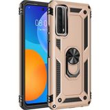 Zenvia Mey Ithalat® Huawei P Smart 2021 Kılıf Sofya Yüzüklü Silikon Kapak - Gold