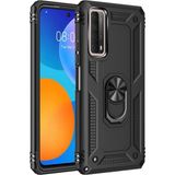 Zenvia Mey Ithalat® Huawei P Smart 2021 Kılıf Sofya Yüzüklü Silikon Kapak - Siyah