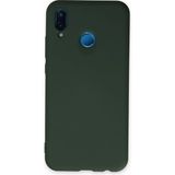 Zenvia Mey Ithalat® Huawei P20 Lite Kılıf Nano Içi Kadife Silikon - Koyu Yeşil