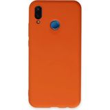 Zenvia Mey Ithalat® Huawei P20 Lite Kılıf Nano Içi Kadife Silikon - Turuncu