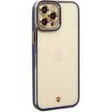 Zenvia Mey Ithalat® iPhone 12 Pro Kılıf Liva Lens Silikon - Mavi