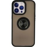 Zenvia Mey Ithalat® iPhone 13 Pro Max Kılıf Montreal Yüzüklü Silikon Kapak - Siyah
