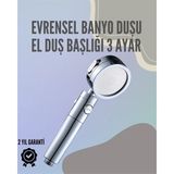 Zenvia Mey Ithalat® Paslanmaz Çelik Çok Fonksiyonlu El Duş Başlığı – 3 Modlu Püskürtme Seçene