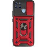 Zenvia Mey Ithalat® Realme C25Y Kılıf Pars Lens Yüzüklü Silikon - Kırmızı