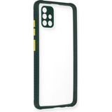 Zenvia Mey Ithalat® Samsung Galaxy A71 Kılıf Miami Şeffaf Silikon - Koyu Yeşil