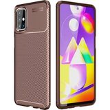Zenvia Mey Ithalat® Samsung Galaxy M31S Kılıf Auto Focus Karbon Kapak - Kahverengi - Renkli