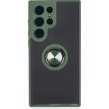 Zenvia Mey Ithalat® Samsung Galaxy S23 Ultra Kılıf Montreal Yüzüklü Silikon Kapak - Yeşil