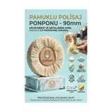 Zenvia Ponpon Polisaj Fırçası | 90MM Pamuk Ponpon | Ahşap Göbekli Ayna Parlaklığı 723184 - Renkli