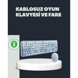 Zenvia Retro Daktilo Stilli Kablosuz Klavye Mouse Seti – Sessiz ve Şık