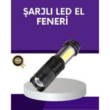 Zenvia Şarjlı Mini LED El Feneri 2000 Lümen Su Geçirmez ZNV-HBY3245 - 1 - Renkli