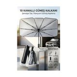 Zenvia Şemsiye Tipi Araç Güneşliği, Katlanabilir Oto Ön Cam Güneşlik, 10 Telli Uv Korumalı 723210