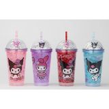 Zenvia Sevimli Kuromi Işıklı Pipetli Boncuklu Suluk & Bardak 400 ml ALK3144 - 00-Siyah