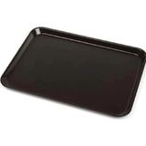 Zenvia Siyah Midi Boy Plastik Servis Tepsisi Kırılmaz Lokanta Büfe Fast Food Kullanım (44X32 Cm) Znv-E