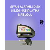Zenvia Yüksek Sesli 110DB Çelik Disk Kilidi Su Geçirmez ZNV2025
