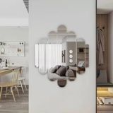 Zenvia Zcv Mey Ithalat® 40X40 cm Kırılmaz Pleksi Dekoratif Duvar Aynası - Modern Tasarım 1. Sınıf A - Renkli - 40 x 40 cm