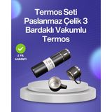 Zenvia Zcv Mey Ithalat® Isıyı Uzun Süre Koruyan 500 ml Termos Seti | Çelik Gövde, 2 Bardaklı, Hediy - Renkli