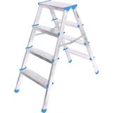 Zenvia Znv 4+4 Çift Basamaklı Alüminyum Metal Merdiven Yükseklik = 92CM Baş Genişlik = 8cm ZNV2029