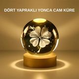 Zenvia Znv Dekoratif Yonca Görünümlü Işıklı Kristal Cam Küre USB Masa Gece Lambası ZNV2029
