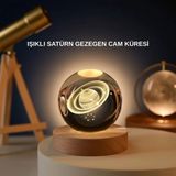 Zenvia Znv Satürn Gezegenli Kristal Küre LED Lamba Usb’li Ahşap Standlı ZNV2029