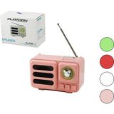 Zenvia Znv Wireless Hoparlör - Speaker - Radyo Işıklı USB Şarjlı Renkli Kasa - Bronz Çerçeve USB -