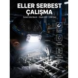 Zenviaa Beyaz LED Işık Sensörlü Kafa Lambası Lityum Batarya LED El Fenerli Şarjlı Zenviaab - 1 - Renkli