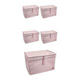 Zenviaa Düzenleyici Kutu Organizer Cırtlı Saklama Hurç Maxi Boy 30CM x 40CM x 50CM (5 Adet) Znv2 - Renkli - 100 x 100 cm
