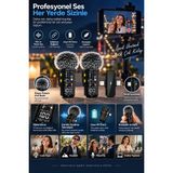 Zenviaa Kablosuz Çift Yaka Mikrofonu Dijital Ekranlı Vlog ve Canlı Yayın Seti ZENVIAA365423 - Renkli