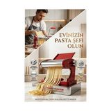 Zenviaa Kırmızı Makarna Makinesi 9 Ayarlı - Profesyonel Çelik Erişte ve Spagetti Açma Makinas - Renkli