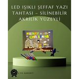Zenviaa Mey Ithalat® Şık ve Modern LED Pano – Neon Işıklı Silinebilir Akrilik Yazı Tahtas� - Renkli