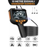 Zenviaa Monitörlü Tek Kameralı 10 mt Sert Kablo Yılan Endoskop Kamera 5,5 mm 4.3 Inc Ekran IP67 - Renkli