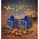Zenviva 50 Adet Hayırlı Ramazan Baskılı KUTU+500 gr Bonibon Çikolata+50 Adet Kilitli Poşet, Ikram, Ramazan Hediyeliği