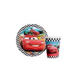 ZENVİVA ARABALAR CARS (ŞİMŞEK MCQUEEN) TEMALI KARTON TABAK VE BARDAK SETİ 8+8 ADET