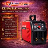 Zenweld Arc 140 Invertör Kaynak Makinası - kırmızı siyah