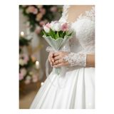 zenya store Tüllü lale gelin buketi 12+1i İle Birlikte 2 li Set