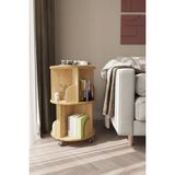 Zeo Wood Design 360° Dekoratif Döner Kitaplık - Meşe - 71x45 Cm - Safir - Meşe - Ahşap