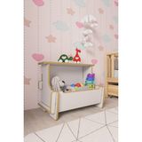 Zeo Wood Design Beyaz Çok Amaçlı Kutu Oyuncak Kutusu, Oyuncak Dolabı 58x50x39 cm MDF Malzeme ile Güvenli Kullanım