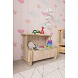 Zeo Wood Design Çok Amaçlı Kutu Oyuncak Dolabı - Sonoma Ahşap Tasarım 58 x 50 x 39 cm Güvenli Kullanım