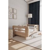 Zeo Wood Design Mdflam Modern Montessori Çocuk Yatak, Baza, Karyola 160*90 cm - Kahverengi - 80 x 140 cm
