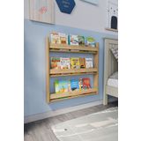 zeo wood design Montessori 3 Raflı Çocuk Kitaplığı, 80*80 Cm - Safir Meşe