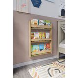 zeo wood design Montessori 3 Raflı Çocuk Kitaplığı 80x60 cm - Safir Meşe