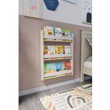 zeo wood design Montessori 3 Raflı Mdflam Çocuk Kitaplığı 80*60 Cm Beyaz