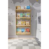 Zeo Wood Design Montessori 4 Raflı MDF Çocuk Kitaplığı Safir Meşe 120*60 cm Modern Tasarım