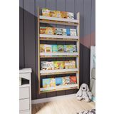 Zeo Wood Design Montessori 5 Raflı Mdf Çocuk Kitaplığı 154*80 cm - Beyaz
