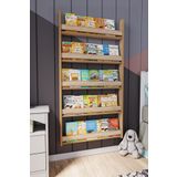 zeo wood design Montessori 5 Raflı Mdf Çocuk Kitaplığı 154*80 cm Sonoma Meşe