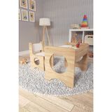 Zeo Wood Design Montessori Çocuk Oyun ve Çalışma Masası MDF Malzemeden 60x45x43 cm Ölçülerinde - Sonoma