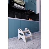 zeo wood design Montessori Çocuk Ve Yetişkin Basamak/tabure/yükseltici Beyaz